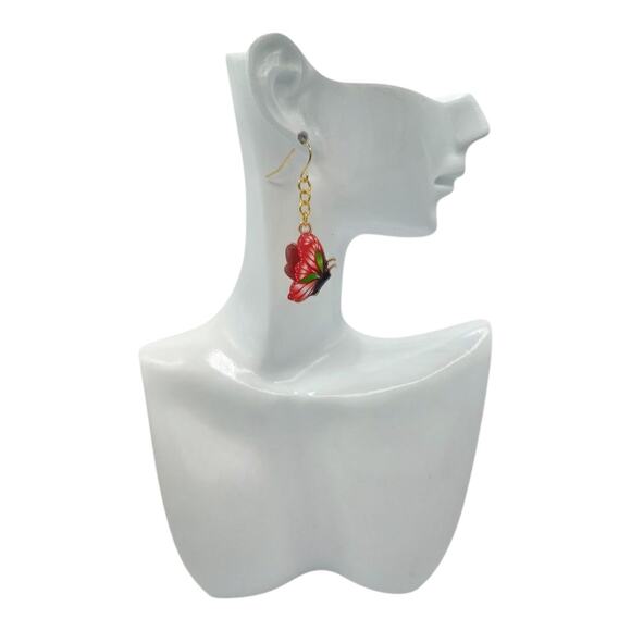 Whimsical Butterfly Dangle Earrings – Boho Festival Everyday Jewelry - Picture 3 of 4